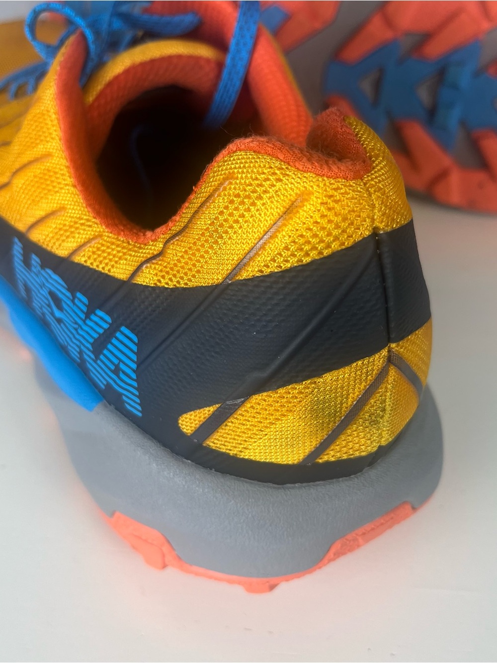 Hoka One One Torrent Mens 13 Trail Running Shoes Gold Fusion Dresden Blue - Picture 10 of 12